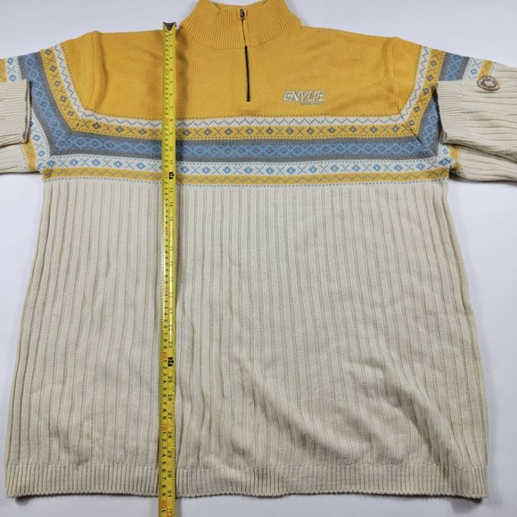 Enyce Winter Sports 1/4 Zip Beige Yellow Pull Over Winter Themed Adults XL - Picture 9 of 10